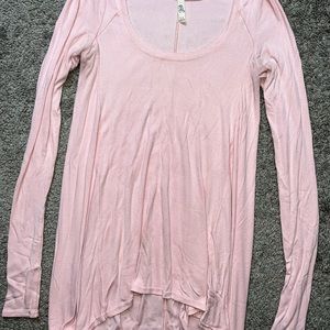 Free people small pink ribbed top